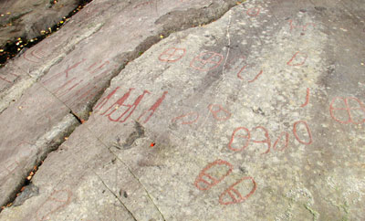 Hällristningar./Petroglyphs.