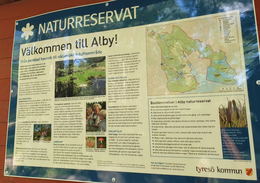 Naturreservatet Alby, skylt.